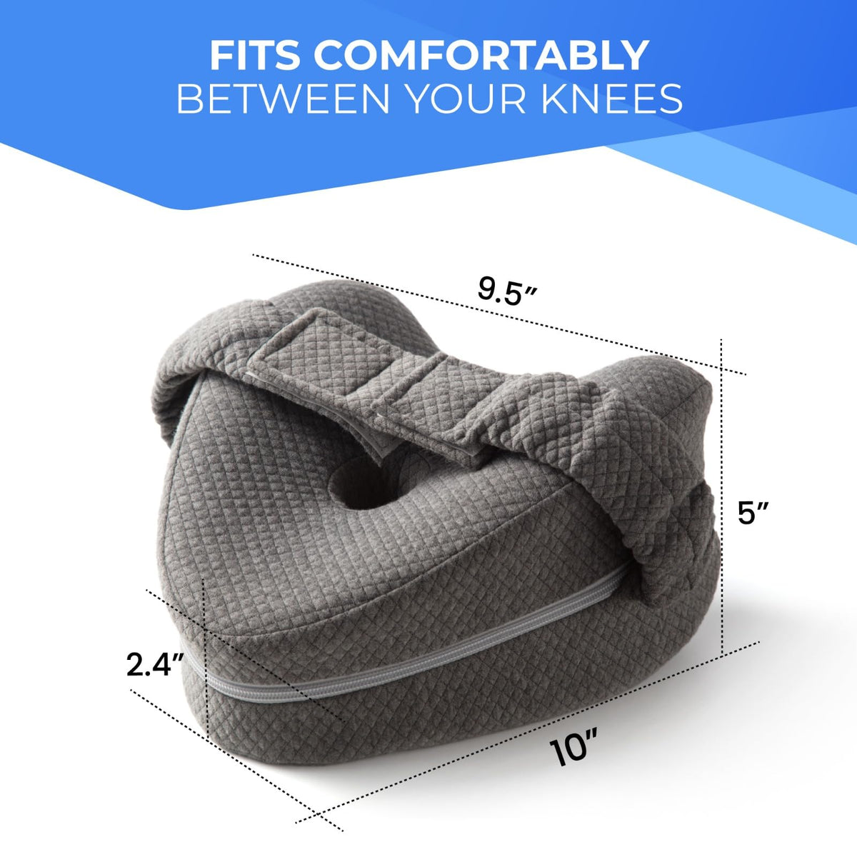 Memory Foam Knee Pillow for Side Sleepers, Adjustable Leg Pillow for Hip Pain, Sciatica Relief & Spine Alignment