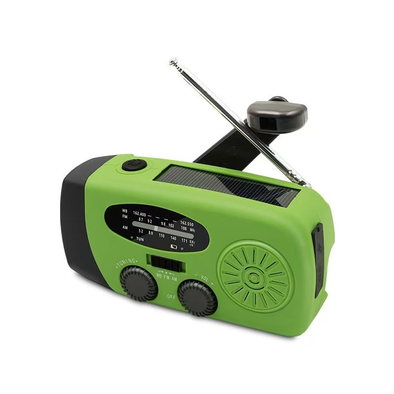 📻 Hand-Crank Solar Emergency Radio with Flashlight & Phone Charging