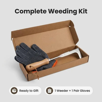 🌱Heavy-Duty Stainless Steel Crevice Weeder & Garden Glove Kit🧤