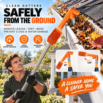 🍂 Ground-Level Gutter Cleaning Tool | Adjustable