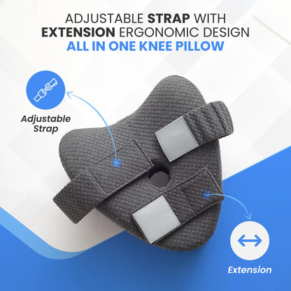 Memory Foam Knee Pillow for Side Sleepers, Adjustable Leg Pillow for Hip Pain, Sciatica Relief & Spine Alignment