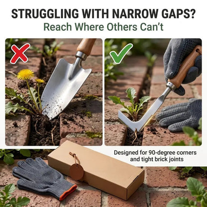 🌱Heavy-Duty Stainless Steel Crevice Weeder & Garden Glove Kit🧤