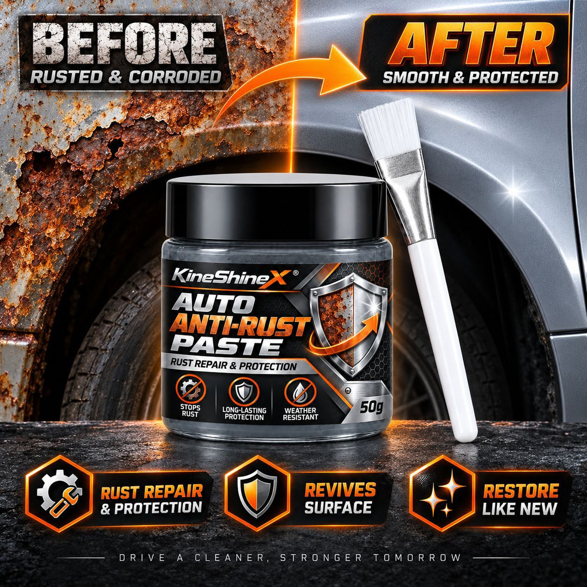 🚗 Car Metal Rust Repair Paste‑ Auto Rust Shield Anti‑Corrosion Restoration Cream, Long‑Lasting Protective Barrier for Car Metal Surfaces✨