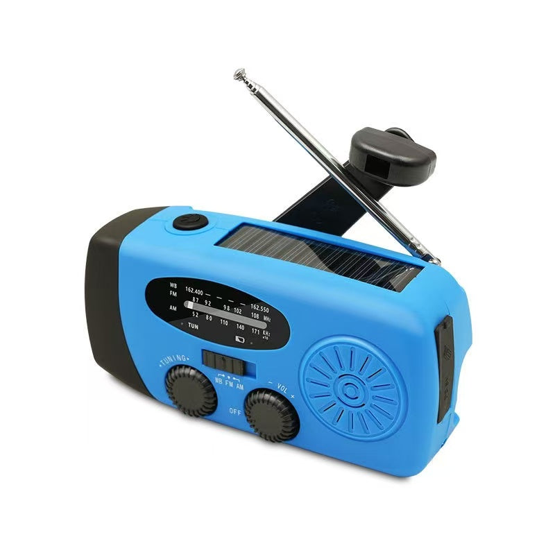 📻 Hand-Crank Solar Emergency Radio with Flashlight & Phone Charging