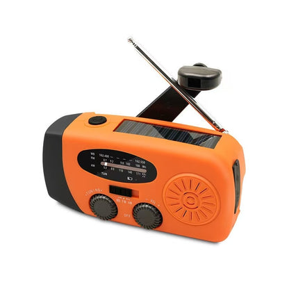 📻 Hand-Crank Solar Emergency Radio with Flashlight & Phone Charging