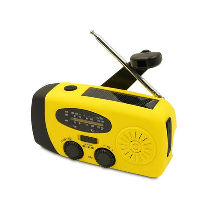 📻 Hand-Crank Solar Emergency Radio with Flashlight & Phone Charging