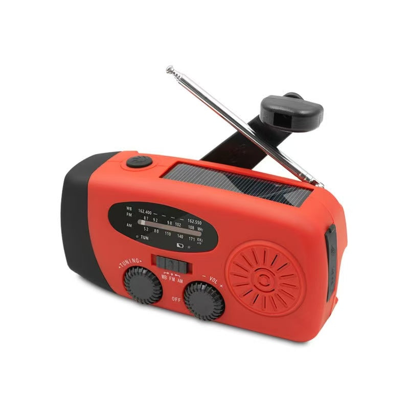 📻 Hand-Crank Solar Emergency Radio with Flashlight & Phone Charging