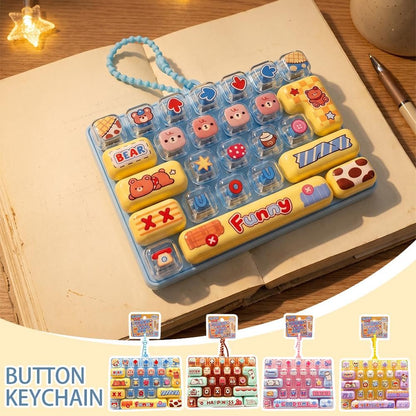 26-key Cute Cartoon Clicky Keyboard Fidget Toy Keychain
