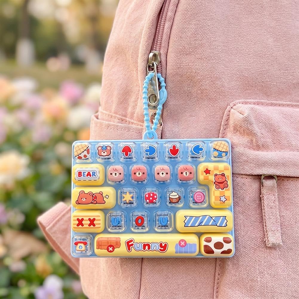 26-key Cute Cartoon Clicky Keyboard Fidget Toy Keychain