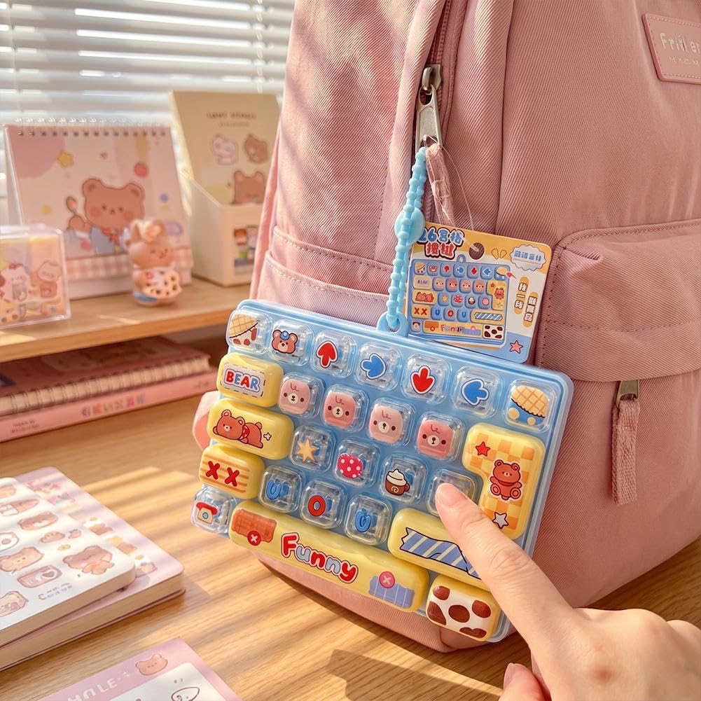 26-key Cute Cartoon Clicky Keyboard Fidget Toy Keychain