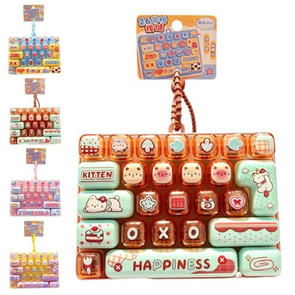 26-key Cute Cartoon Clicky Keyboard Fidget Toy Keychain