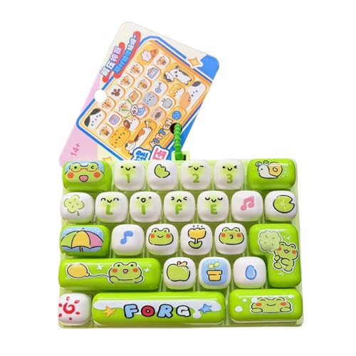 26-key Cute Cartoon Clicky Keyboard Fidget Toy Keychain