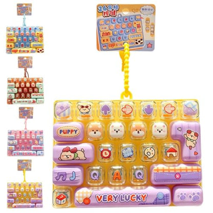 26-key Cute Cartoon Clicky Keyboard Fidget Toy Keychain