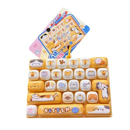 26-key Cute Cartoon Clicky Keyboard Fidget Toy Keychain