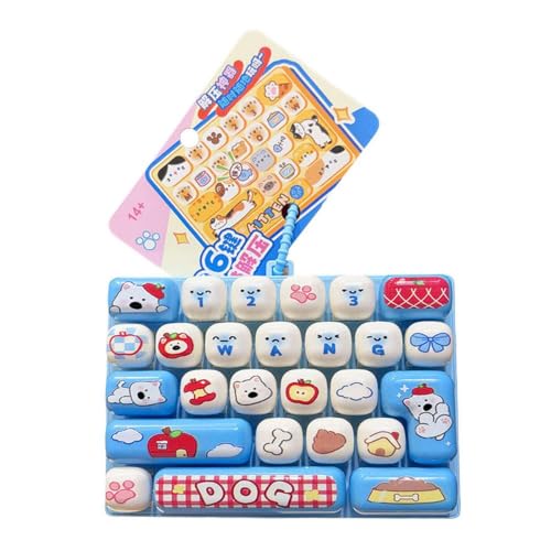 26-key Cute Cartoon Clicky Keyboard Fidget Toy Keychain