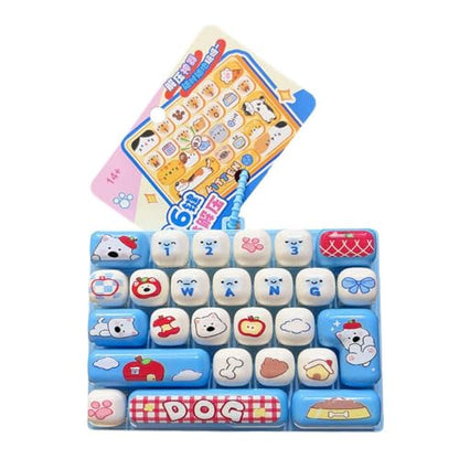 26-key Cute Cartoon Clicky Keyboard Fidget Toy Keychain